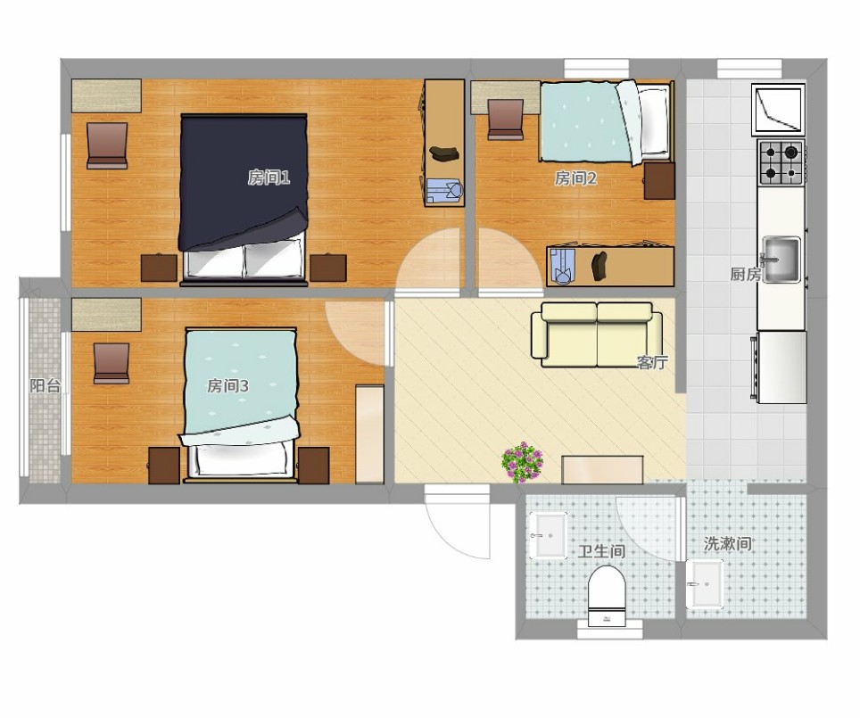 成华区建华南巷1号1栋4单元5楼9号套三整租